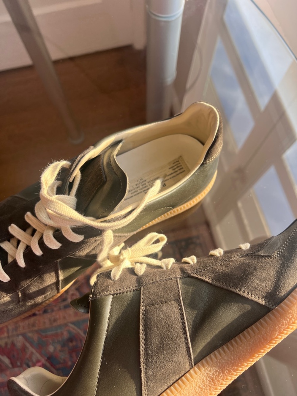 Maison Martin Margiela Brown & Cream Leather Suede Sneakers - 70s replica - Picture 5 of 8